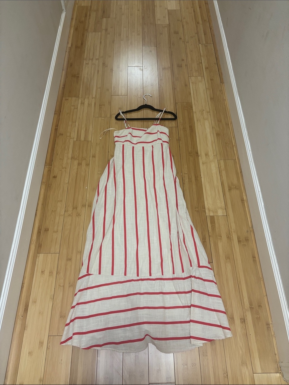 Striped Red and White Maxi Dress